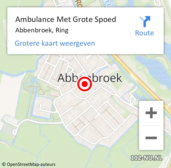 Locatie op kaart van de 112 melding: Ambulance Met Grote Spoed Naar Abbenbroek, Ring op 10 januari 2022 14:25