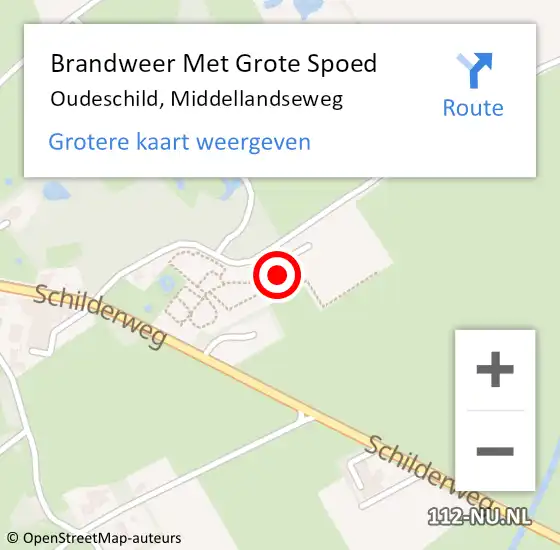 Locatie op kaart van de 112 melding: Brandweer Met Grote Spoed Naar Oudeschild, Middellandseweg op 4 juli 2014 20:59