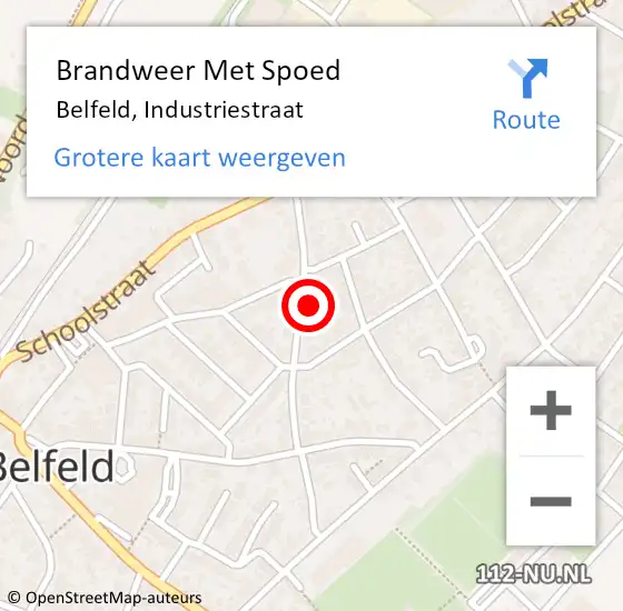 Locatie op kaart van de 112 melding: Brandweer Met Spoed Naar Belfeld, Industriestraat op 10 januari 2022 14:52