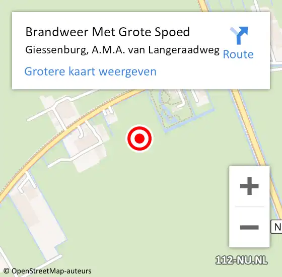 Locatie op kaart van de 112 melding: Brandweer Met Grote Spoed Naar Giessenburg, A.M.A. van Langeraadweg op 10 januari 2022 14:59