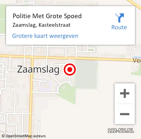 Locatie op kaart van de 112 melding: Politie Met Grote Spoed Naar Zaamslag, Kasteelstraat op 10 januari 2022 15:22