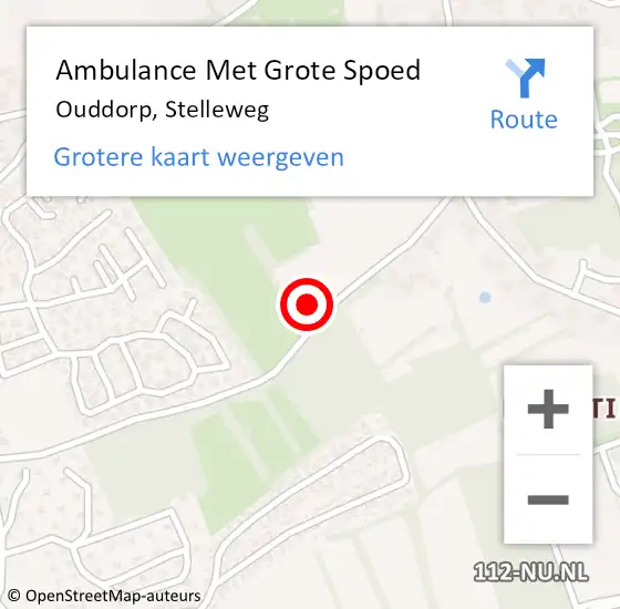 Locatie op kaart van de 112 melding: Ambulance Met Grote Spoed Naar Ouddorp, Stelleweg op 10 januari 2022 15:42