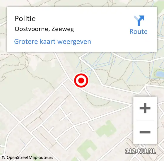 Locatie op kaart van de 112 melding: Politie Oostvoorne, Zeeweg op 10 januari 2022 15:55