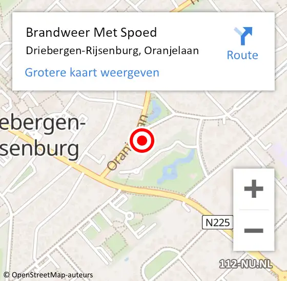 Locatie op kaart van de 112 melding: Brandweer Met Spoed Naar Driebergen-Rijsenburg, Oranjelaan op 10 januari 2022 16:50