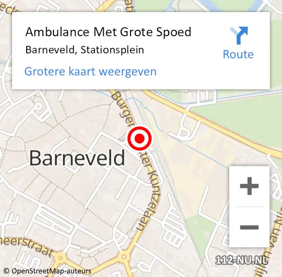 Locatie op kaart van de 112 melding: Ambulance Met Grote Spoed Naar Barneveld, Stationsplein op 10 januari 2022 16:53