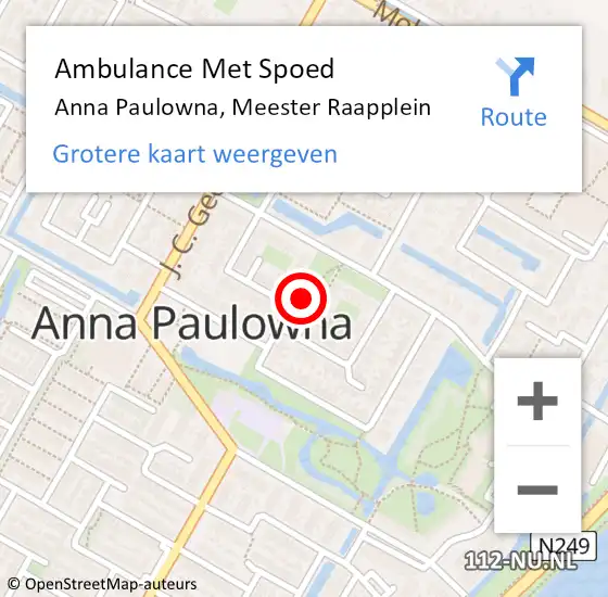 Locatie op kaart van de 112 melding: Ambulance Met Spoed Naar Anna Paulowna, Meester Raapplein op 10 januari 2022 16:54