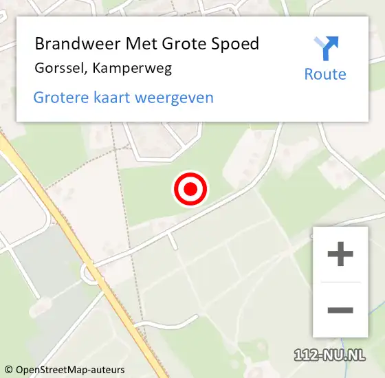 Locatie op kaart van de 112 melding: Brandweer Met Grote Spoed Naar Gorssel, Kamperweg op 10 januari 2022 18:00