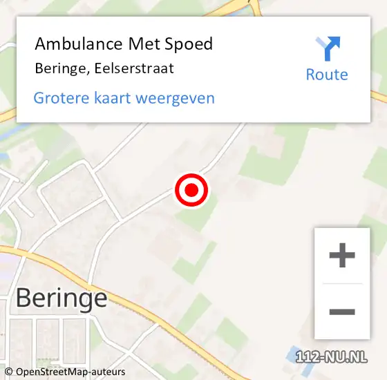 Locatie op kaart van de 112 melding: Ambulance Met Spoed Naar Beringe, Eelserstraat op 4 juli 2014 21:32