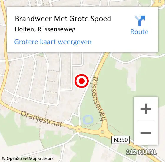 Locatie op kaart van de 112 melding: Brandweer Met Grote Spoed Naar Holten, Rijssenseweg op 10 januari 2022 20:08