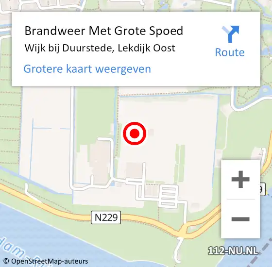 Locatie op kaart van de 112 melding: Brandweer Met Grote Spoed Naar Wijk bij Duurstede, Lekdijk Oost op 10 januari 2022 20:18