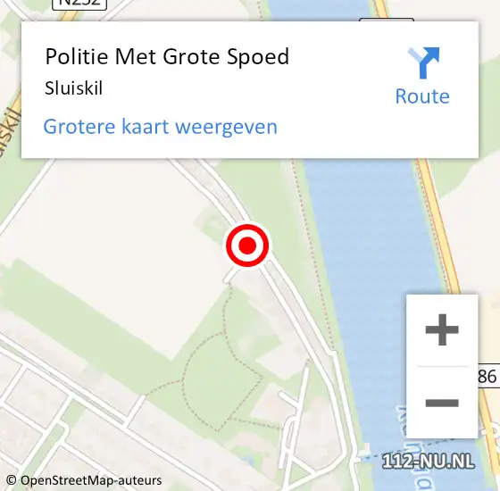 Locatie op kaart van de 112 melding: Politie Met Grote Spoed Naar Sluiskil op 10 januari 2022 21:31