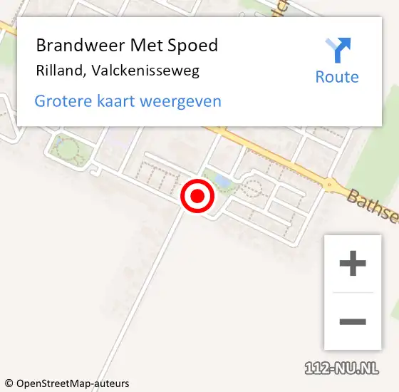 Locatie op kaart van de 112 melding: Brandweer Met Spoed Naar Rilland, Valckenisseweg op 10 januari 2022 22:09