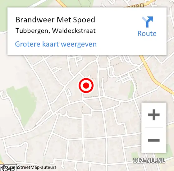 Locatie op kaart van de 112 melding: Brandweer Met Spoed Naar Tubbergen, Waldeckstraat op 10 januari 2022 23:13