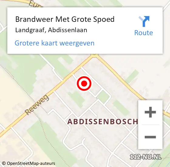 Locatie op kaart van de 112 melding: Brandweer Met Grote Spoed Naar Landgraaf, Abdissenlaan op 10 januari 2022 23:16