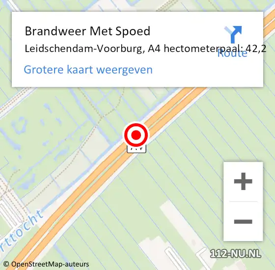 Locatie op kaart van de 112 melding: Brandweer Met Spoed Naar Leidschendam-Voorburg, A4 hectometerpaal: 42,2 op 11 januari 2022 00:08