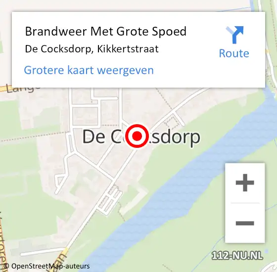 Locatie op kaart van de 112 melding: Brandweer Met Grote Spoed Naar De Cocksdorp, Kikkertstraat op 11 januari 2022 02:33