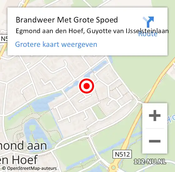 Locatie op kaart van de 112 melding: Brandweer Met Grote Spoed Naar Egmond aan den Hoef, Guyotte van IJsselsteinlaan op 11 januari 2022 03:49