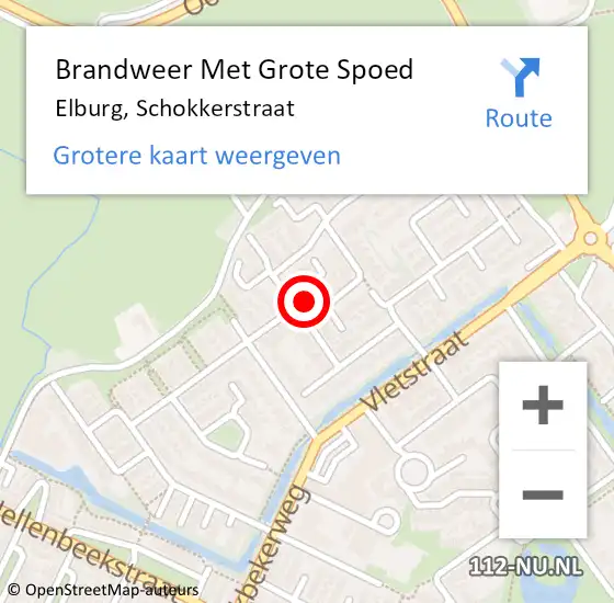 Locatie op kaart van de 112 melding: Brandweer Met Grote Spoed Naar Elburg, Schokkerstraat op 11 januari 2022 03:53