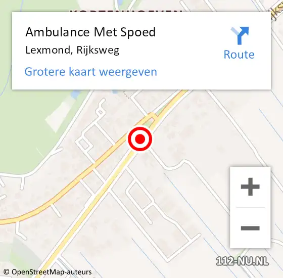 Locatie op kaart van de 112 melding: Ambulance Met Spoed Naar Lexmond, Rijksweg op 4 juli 2014 22:32