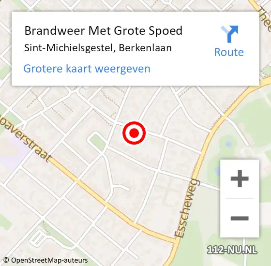 Locatie op kaart van de 112 melding: Brandweer Met Grote Spoed Naar Sint-Michielsgestel, Berkenlaan op 11 januari 2022 08:57