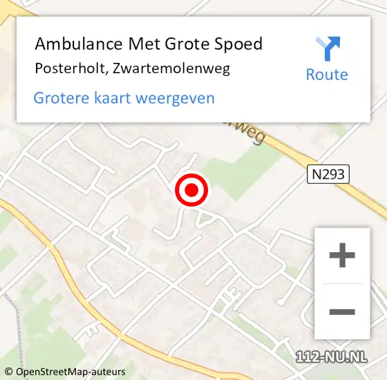 Locatie op kaart van de 112 melding: Ambulance Met Grote Spoed Naar Posterholt, Zwartemolenweg op 11 januari 2022 09:27