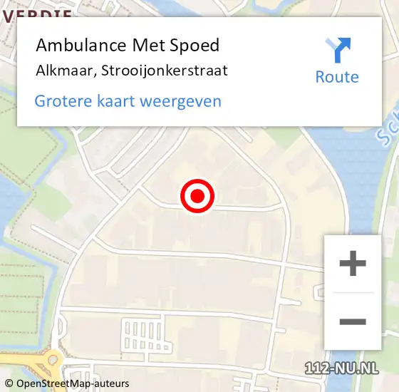 Locatie op kaart van de 112 melding: Ambulance Met Spoed Naar Alkmaar, Strooijonkerstraat op 11 januari 2022 09:38