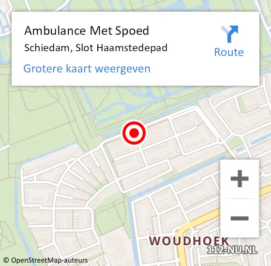 Locatie op kaart van de 112 melding: Ambulance Met Spoed Naar Schiedam, Slot Haamstedepad op 11 januari 2022 09:44