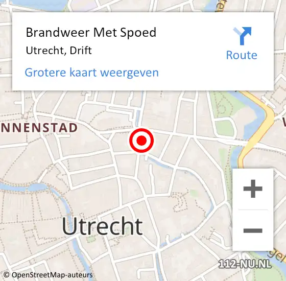 Locatie op kaart van de 112 melding: Brandweer Met Spoed Naar Utrecht, Drift op 11 januari 2022 09:57