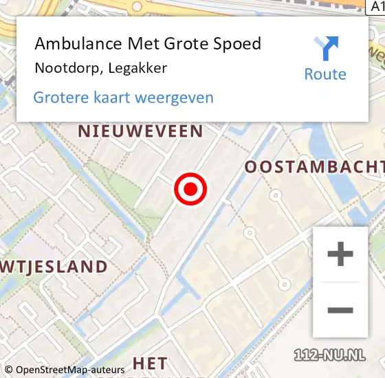 Locatie op kaart van de 112 melding: Ambulance Met Grote Spoed Naar Nootdorp, Legakker op 11 januari 2022 10:43