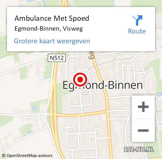 Locatie op kaart van de 112 melding: Ambulance Met Spoed Naar Egmond-Binnen, Visweg op 11 januari 2022 11:51