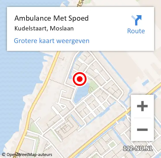 Locatie op kaart van de 112 melding: Ambulance Met Spoed Naar Kudelstaart, Moslaan op 11 januari 2022 11:56