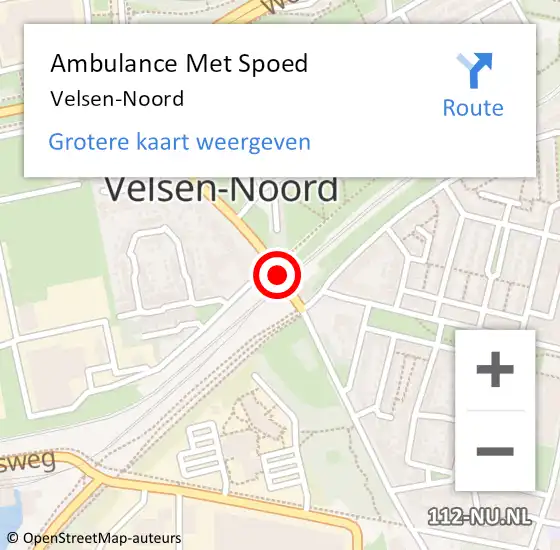 Locatie op kaart van de 112 melding: Ambulance Met Spoed Naar Velsen-Noord op 11 januari 2022 12:12