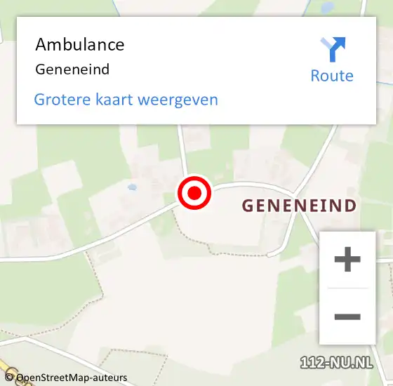 Locatie op kaart van de 112 melding: Ambulance Geneneind op 4 juli 2014 23:22