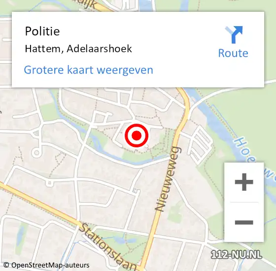 Locatie op kaart van de 112 melding: Politie Hattem, Adelaarshoek op 11 januari 2022 13:29