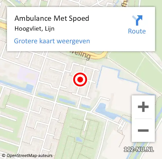 Locatie op kaart van de 112 melding: Ambulance Met Spoed Naar Hoogvliet, Lijn op 11 januari 2022 14:06