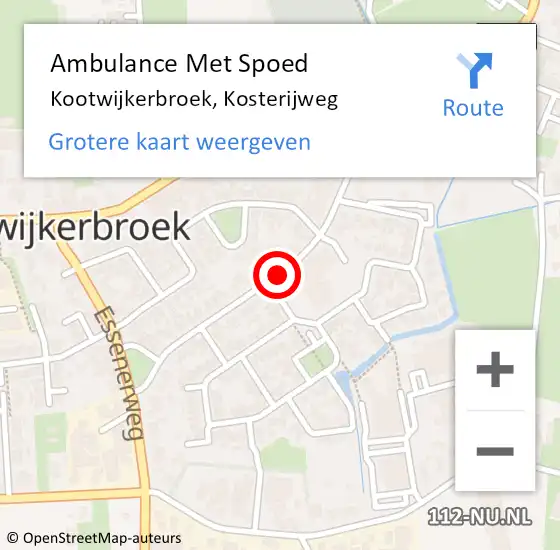 Locatie op kaart van de 112 melding: Ambulance Met Spoed Naar Kootwijkerbroek, Kosterijweg op 11 januari 2022 14:11