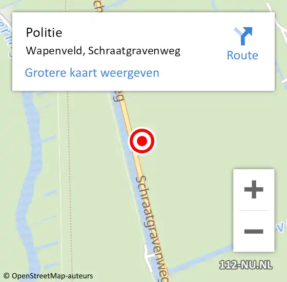 Locatie op kaart van de 112 melding: Politie Wapenveld, Schraatgravenweg op 11 januari 2022 14:23