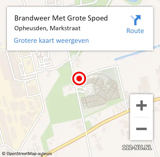 Locatie op kaart van de 112 melding: Brandweer Met Grote Spoed Naar Opheusden, Markstraat op 11 januari 2022 14:34