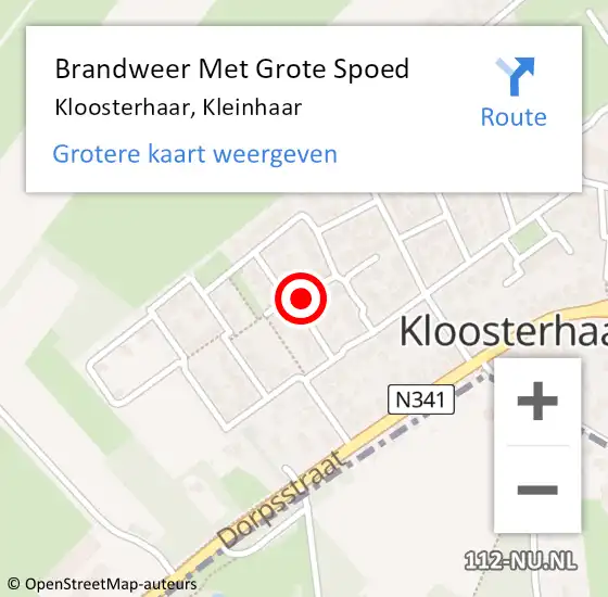 Locatie op kaart van de 112 melding: Brandweer Met Grote Spoed Naar Kloosterhaar, Kleinhaar op 11 januari 2022 14:41