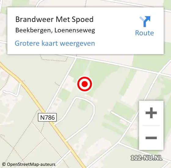 Locatie op kaart van de 112 melding: Brandweer Met Spoed Naar Beekbergen, Loenenseweg op 11 januari 2022 14:57