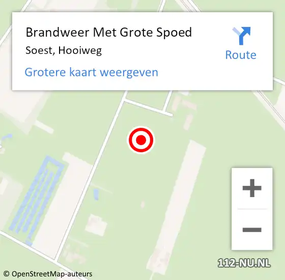 Locatie op kaart van de 112 melding: Brandweer Met Grote Spoed Naar Soest, Hooiweg op 11 januari 2022 15:20