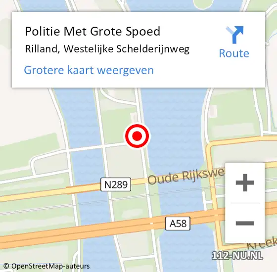 Locatie op kaart van de 112 melding: Politie Met Grote Spoed Naar Rilland, Westelijke Schelderijnweg op 11 januari 2022 15:27