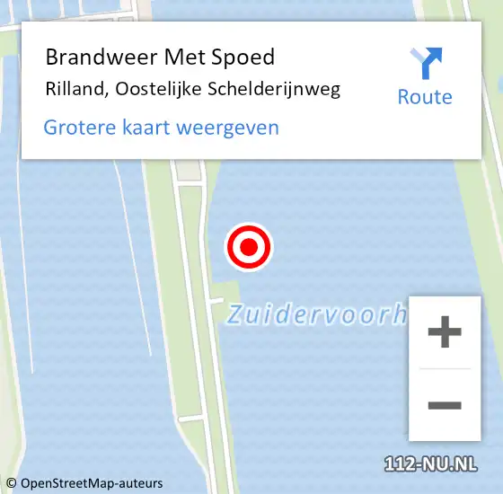 Locatie op kaart van de 112 melding: Brandweer Met Spoed Naar Rilland, Oostelijke Schelderijnweg op 11 januari 2022 15:36