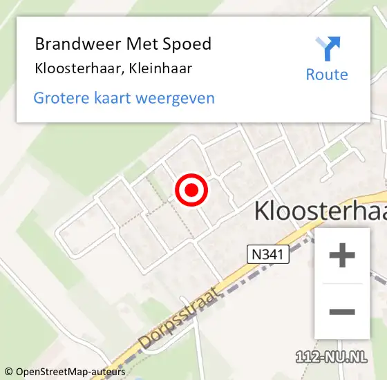 Locatie op kaart van de 112 melding: Brandweer Met Spoed Naar Kloosterhaar, Kleinhaar op 11 januari 2022 15:39