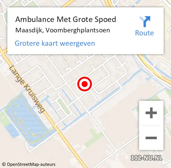 Locatie op kaart van de 112 melding: Ambulance Met Grote Spoed Naar Maasdijk, Voomberghplantsoen op 4 juli 2014 23:55