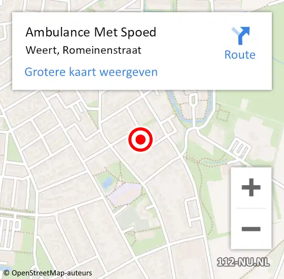 Locatie op kaart van de 112 melding: Ambulance Met Spoed Naar Weert, Romeinenstraat op 11 januari 2022 16:30