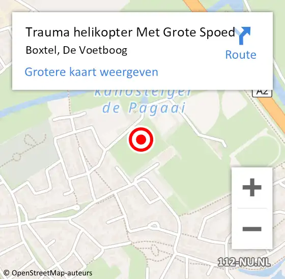 Locatie op kaart van de 112 melding: Trauma helikopter Met Grote Spoed Naar Boxtel, De Voetboog op 11 januari 2022 16:34