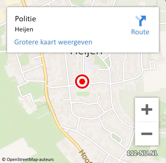 Locatie op kaart van de 112 melding: Politie Heijen op 11 januari 2022 17:04