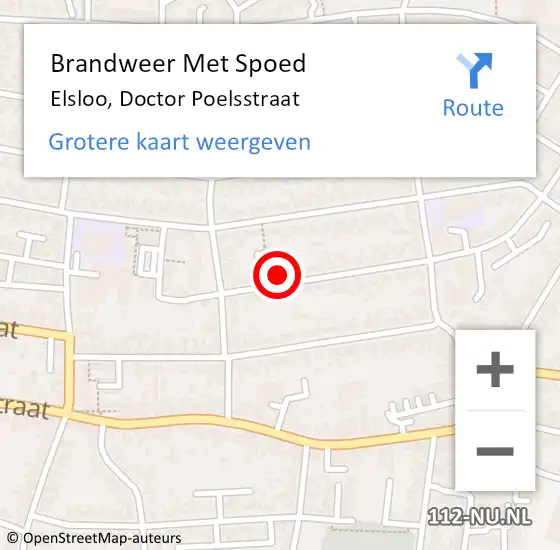 Locatie op kaart van de 112 melding: Brandweer Met Spoed Naar Elsloo, Doctor Poelsstraat op 11 januari 2022 17:59