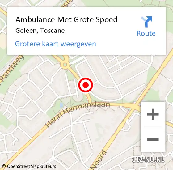 Locatie op kaart van de 112 melding: Ambulance Met Grote Spoed Naar Geleen, Toscane op 5 juli 2014 00:25